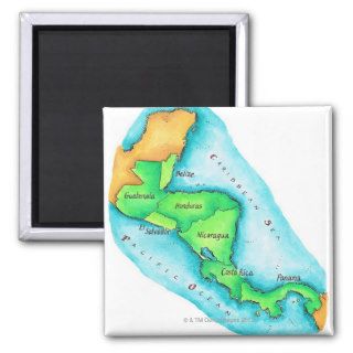 Map of Central America Refrigerator Magnet