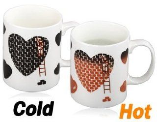 Heart Print Color Changing Mug (White)   Cookware Accessories
