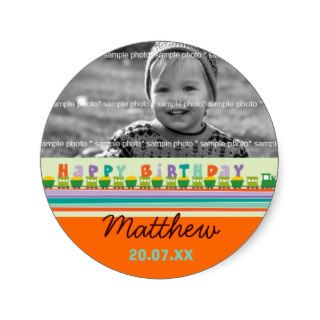 Birthday Train Gift Favors Custom Label Sticker