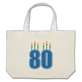 80 Birthday Candles (Blue / Green) Tote Bags