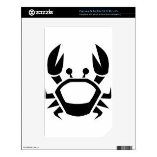 08122006 BLACK WHITE CRAB TATTOO TRIBAL GRAPHICS L SKINS FOR THE NOOK COLOR