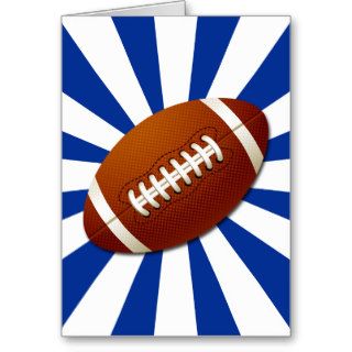 Blue and White Team Colors Retro Football Greeting Card