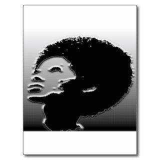 afro woman retro post cards