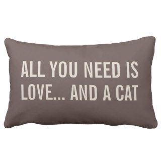 All You Need is Loveand a Cat Lumbar Pillows