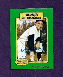 Yogi Berra New York Yankees Autographed Signed Baseball's All Time Greats Card   COA   Guaranteed Authentic   Near Mint Condition 