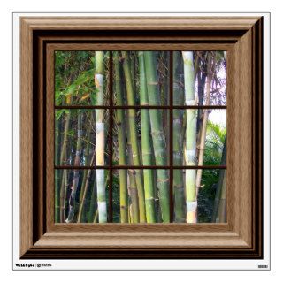 Faux Window Decal Tropical Bamboo Trees Mural Wall Skins