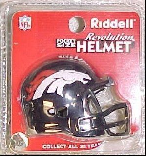 Denver Broncos Riddell Revolution Pocket Pro Football Helmet  Sports Related Collectible Mini Helmets  Sports & Outdoors