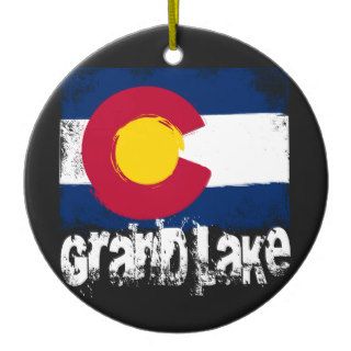 Grand Lake Grunge Flag Christmas Tree Ornament