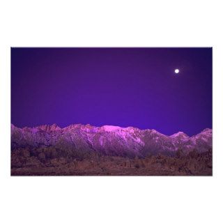 USA, California, Alabama Hills. Moonset over Photo Art