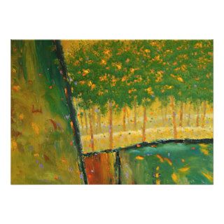 Abstract with Trees Abstract Mixed Media Painting Personalized Announcement