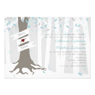 Forest / Woodland Winter Snow Rehearsal Dinner Personalized Invitation