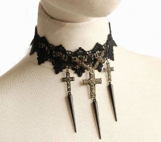 Gothic Black Lace Cross Choker Necklace Punk Rock Necklace Gothic Necklace, Bride Decorations Wedding Decorations Party Necessary Jewelry