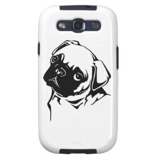 Cute Black White Pug Dog Drawing Samsung Galaxy SIII Case