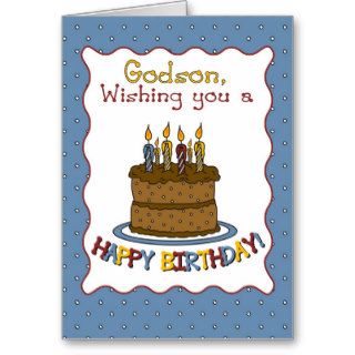 3292 Godson Birthday Cake Card