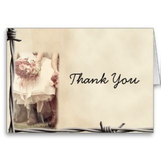 Old West Boots and Bouquets Thank You card