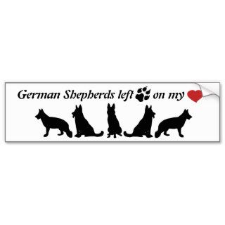 German Shepherds left Paw Prints Heart Fun Dog Bumper Sticker