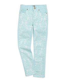 The Skinny Brocade Girls Jeans, Blue, Sizes 8 10   7 For All Mankind