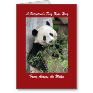 Giant Panda Valentine's Day Bear Hug Across Miles Cards