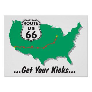 Get Your Kicks On Route 66 Posters