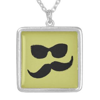 Mustache and sunglass necklace
