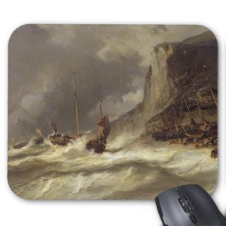 Storm on the Coast at Etretat, Normandy, 1851 Mousepad
