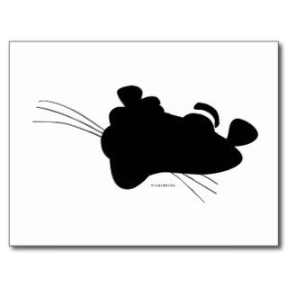 Raised Eyebrow Panther Face Silhouette in Black Postcard