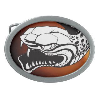 Angry Snake Head Illustrated Belt Buckle