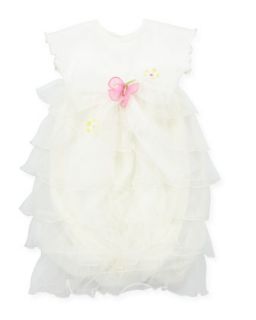 Butterfly Sac Gown, Cream, 0 3 Months   Cach Cach