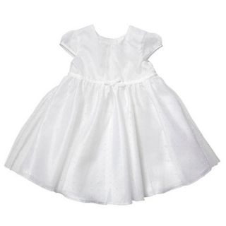 Babys white spotted christening dress