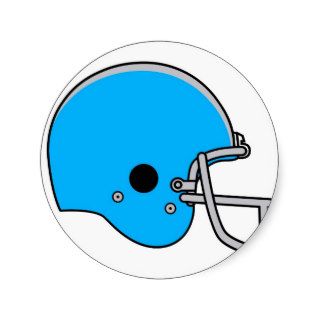 blue football helmet round sticker