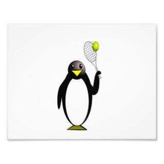 Cartoon Penguin Playing Tennis Photograph
