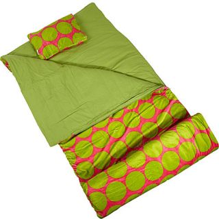 Wildkin Big Dot Pink & Green Plush Sleeping Bag