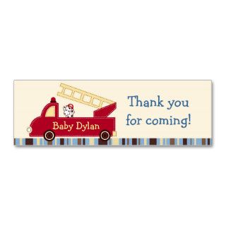 Engine 27 Fire Truck Puppy Favor Gift Tags Business Card Templates