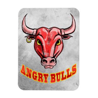 Angry Bulls Rectangle Magnets