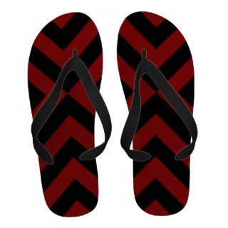 Red and Black Chevrons Flip Flops