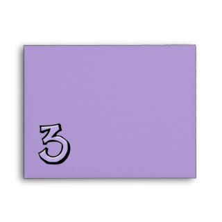 Silly Number 3 lavender Note Card Envelope