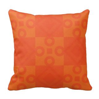 Monogram Orange Ivory Square Link Design Pillow