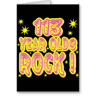 113 Year Olds Rock (Pink) Greeting Card