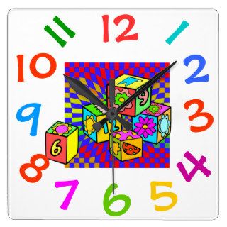 Colorful Playing Blocks Childs Wall Clock