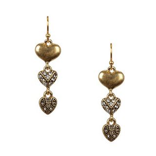 Pilgrim Gold heart drop earrings