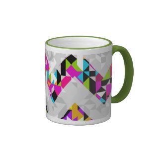 Abstract Modern Colorful Chevron Zigzag Pattern Mugs