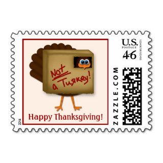 Funny "Not a Turkey" Thanksgiving Postage Stamps