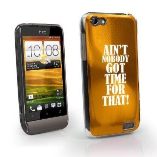 Gold HTC One V Virgin Aluminum Plated Hard Back Case Cover MV12 Aint Nobody Got Time For That Cell Phones & Accessories