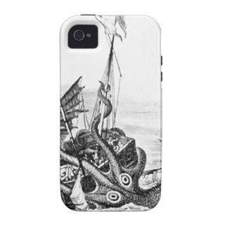 Kraken/Octopus Eatting A Pirate Ship, Color Vibe iPhone 4 Covers