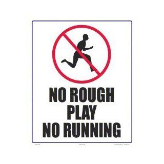 No Rough Play No Running Sign 7402Ws1012E  Swimming Pool Signage  Patio, Lawn & Garden