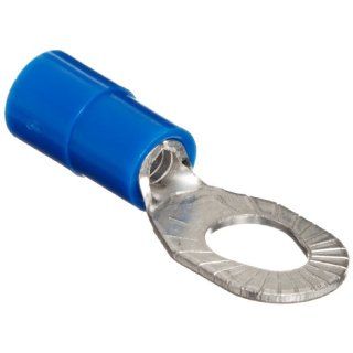 Morris Products 11464 Insulated Ring Terminal, Vinyl, Multiple Stud, Blue, 16 14 Wire Size, #6, #8, #10 Stud Size (Pack of 100)