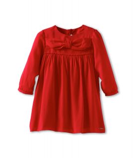 Chloe Kids Crepe Dress W Smocking Front Bow Infant Red
