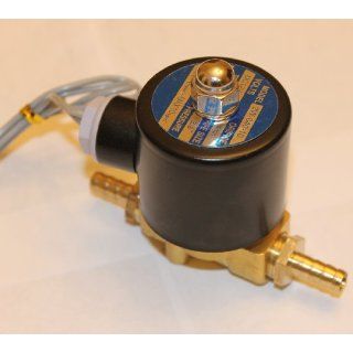 3/8 Solenoid Valve 12v DC Brass Electric Air Water Gas Diesel Normally Closed NPT w/ Brass Hose Barbs Industrial Solenoid Valves