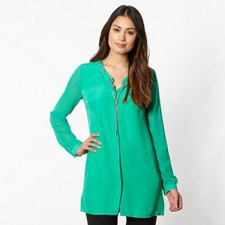 Star by Julien Macdonald Designer bright green chain trim shirt