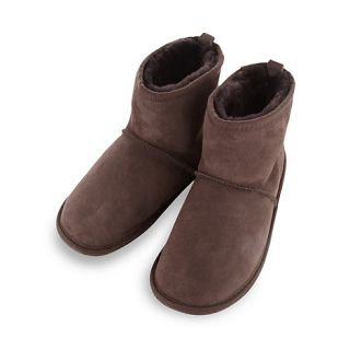 Just Sheepskin Chocolate suede slipper boots